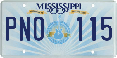 MS license plate PNO115