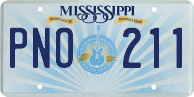 MS license plate PNO211