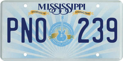 MS license plate PNO239