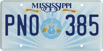 MS license plate PNO385