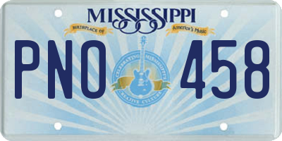 MS license plate PNO458