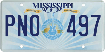 MS license plate PNO497