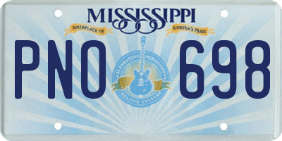 MS license plate PNO698
