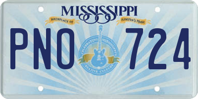 MS license plate PNO724