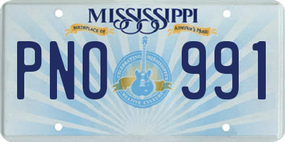 MS license plate PNO991