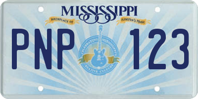 MS license plate PNP123