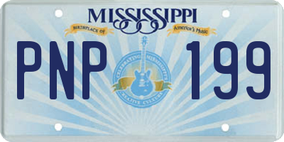 MS license plate PNP199