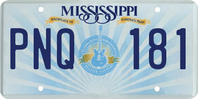 MS license plate PNQ181