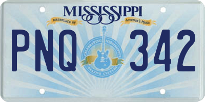 MS license plate PNQ342