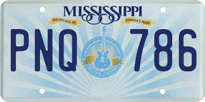 MS license plate PNQ786