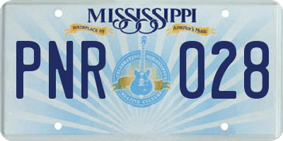 MS license plate PNR028