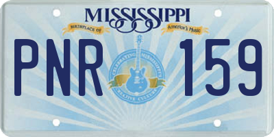 MS license plate PNR159