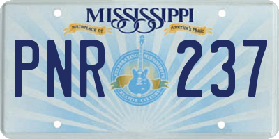 MS license plate PNR237