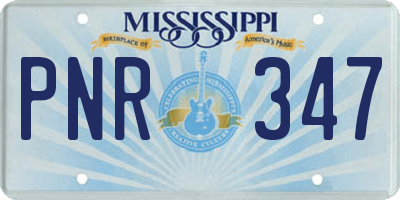 MS license plate PNR347