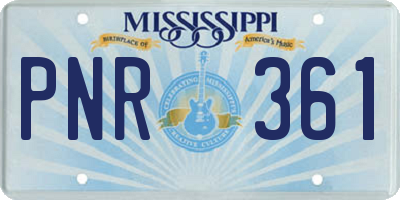 MS license plate PNR361