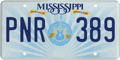MS license plate PNR389