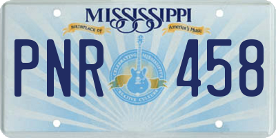 MS license plate PNR458