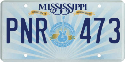 MS license plate PNR473