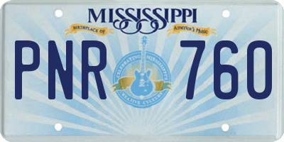 MS license plate PNR760