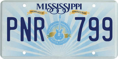 MS license plate PNR799