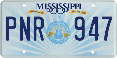MS license plate PNR947