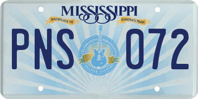 MS license plate PNS072