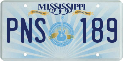 MS license plate PNS189