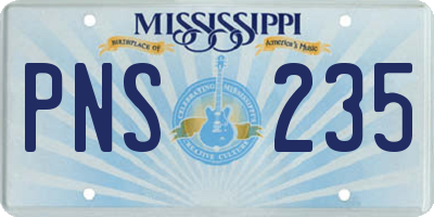 MS license plate PNS235