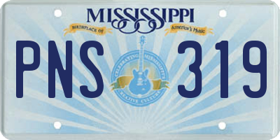 MS license plate PNS319