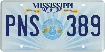 MS license plate PNS389