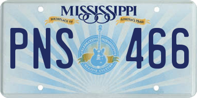 MS license plate PNS466