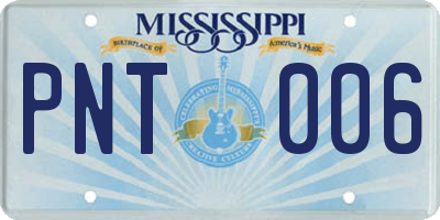 MS license plate PNT006