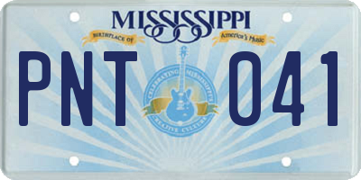 MS license plate PNT041