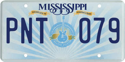 MS license plate PNT079