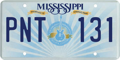 MS license plate PNT131