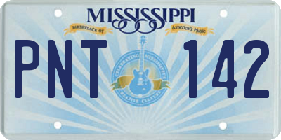 MS license plate PNT142