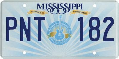 MS license plate PNT182