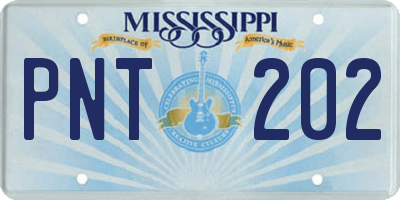 MS license plate PNT202