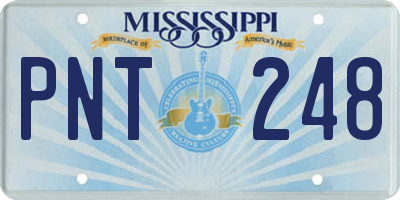 MS license plate PNT248