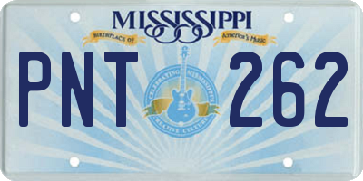 MS license plate PNT262