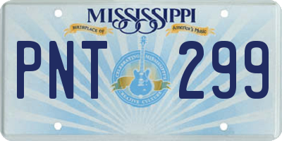 MS license plate PNT299