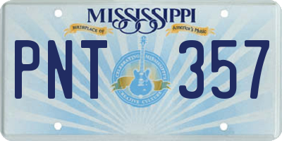 MS license plate PNT357