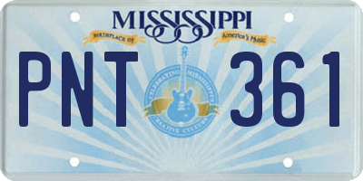 MS license plate PNT361