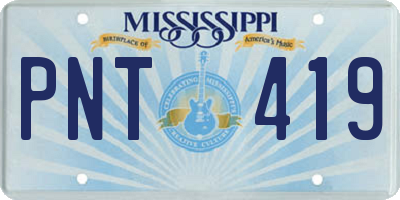 MS license plate PNT419