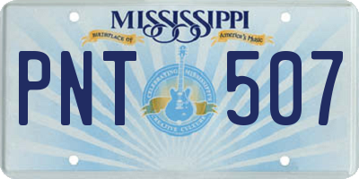 MS license plate PNT507