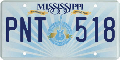 MS license plate PNT518