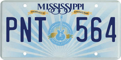 MS license plate PNT564