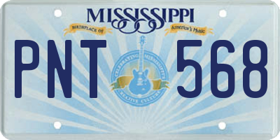 MS license plate PNT568