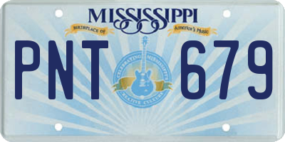 MS license plate PNT679
