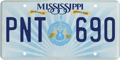 MS license plate PNT690